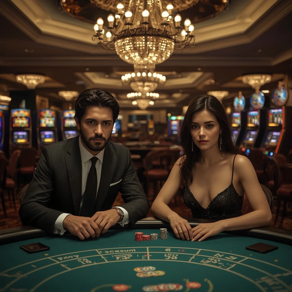 Deux joueurs de poker dans un HeroSpin Casino